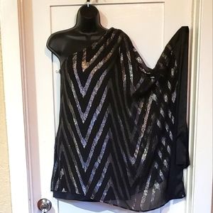 One Shoulder Batwing Dress